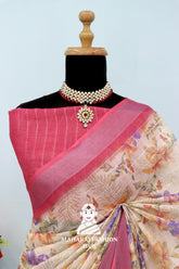 Royal Yet Rooted β Silver Bloom Linen Sarees